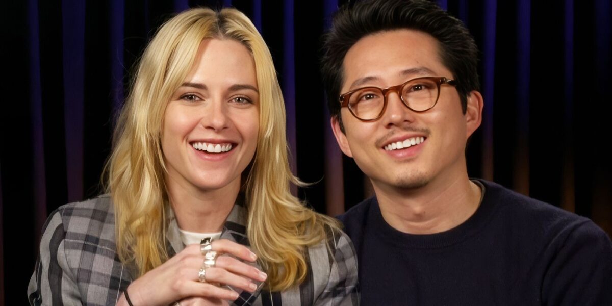 "We're in a weird reality right now": Kristen Stewart and Steven Yeun Had a Complete 180 While Filming Love Me